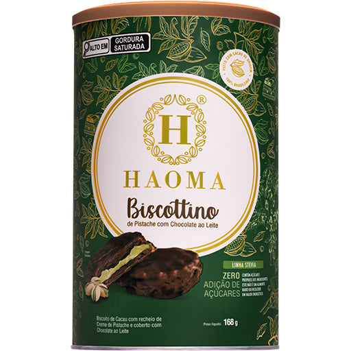Biscottino Pistache com Chocolate ao Leite  Linha Stevia